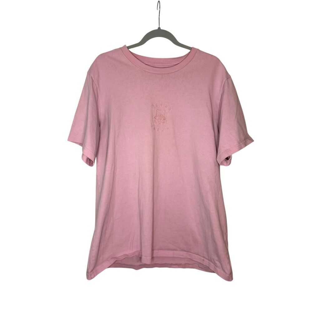 Teddy Fresh Oversized Pink Embroidered Tee Size Large